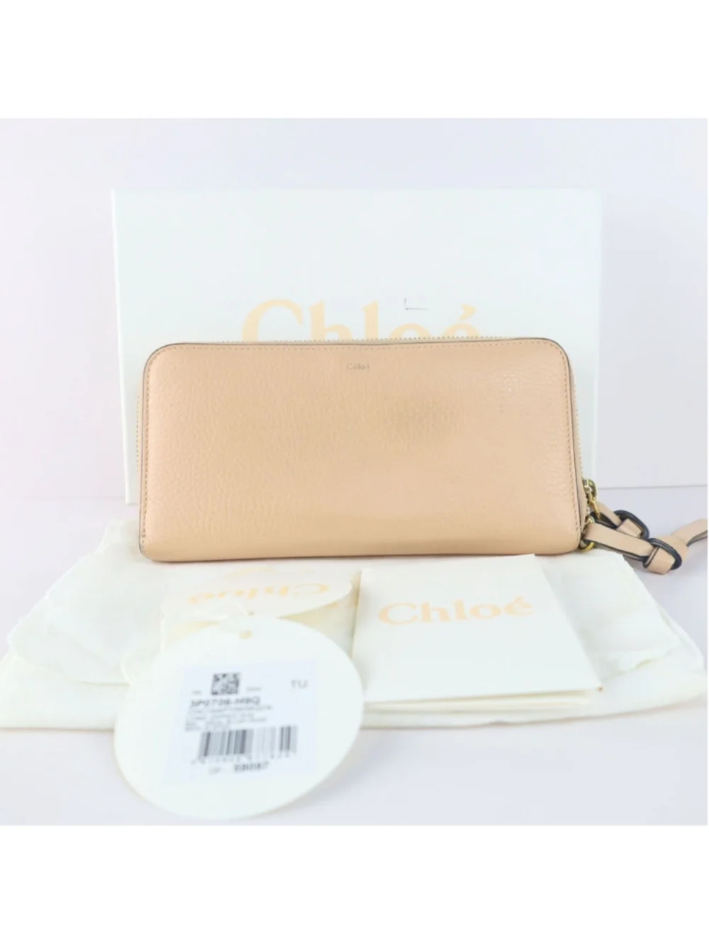 Chloe Alphabet Long Wallet For Women Beige NeutralLeather & Gold tone Hardware